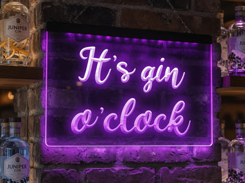 Image of It's Gin O'clock Illuminated Sign