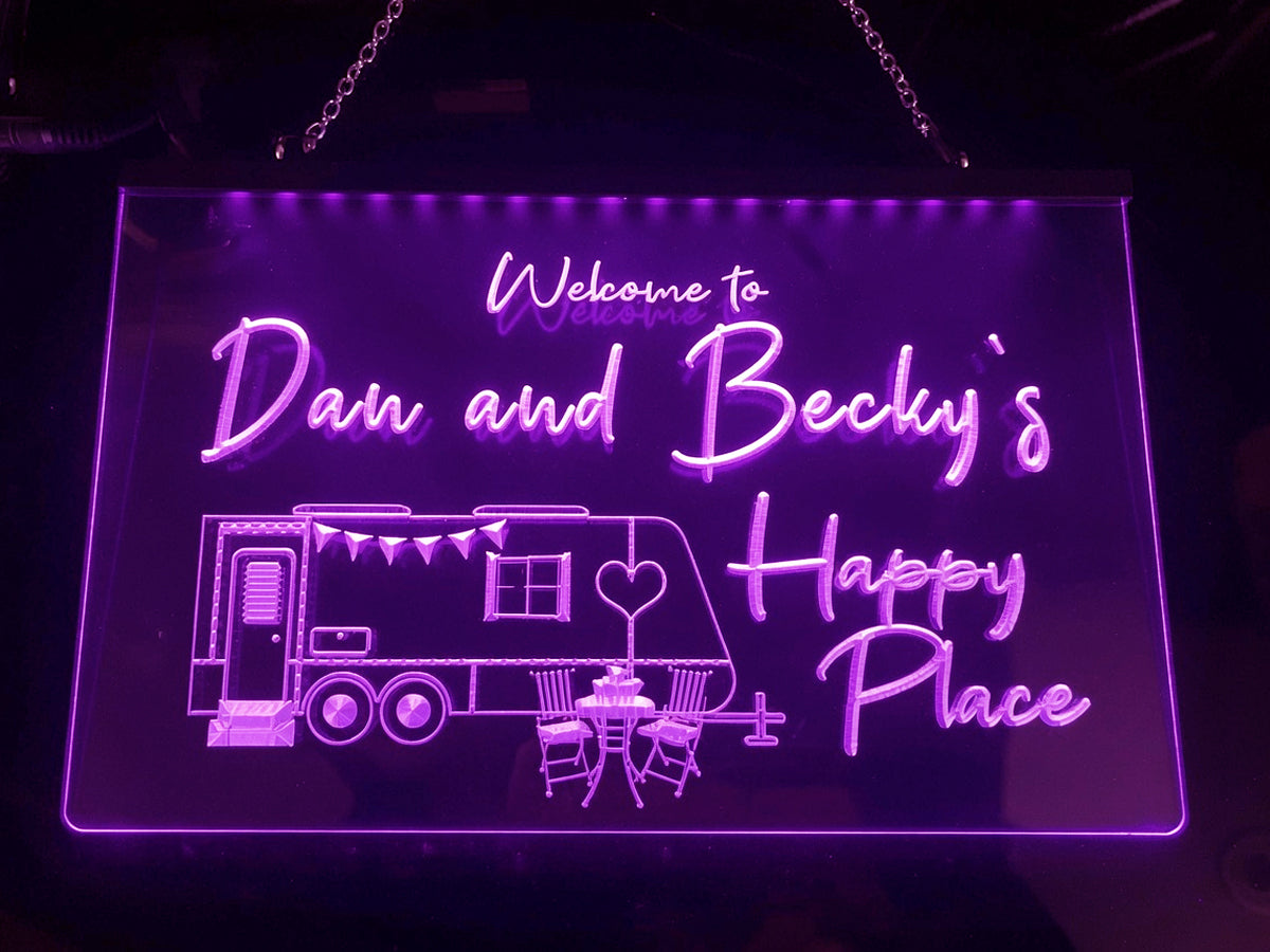 Welcome to My Happy Place Personalized Illuminated Sign