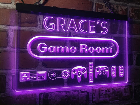 Image of Retro Game Room Personalized Illuminated Sign