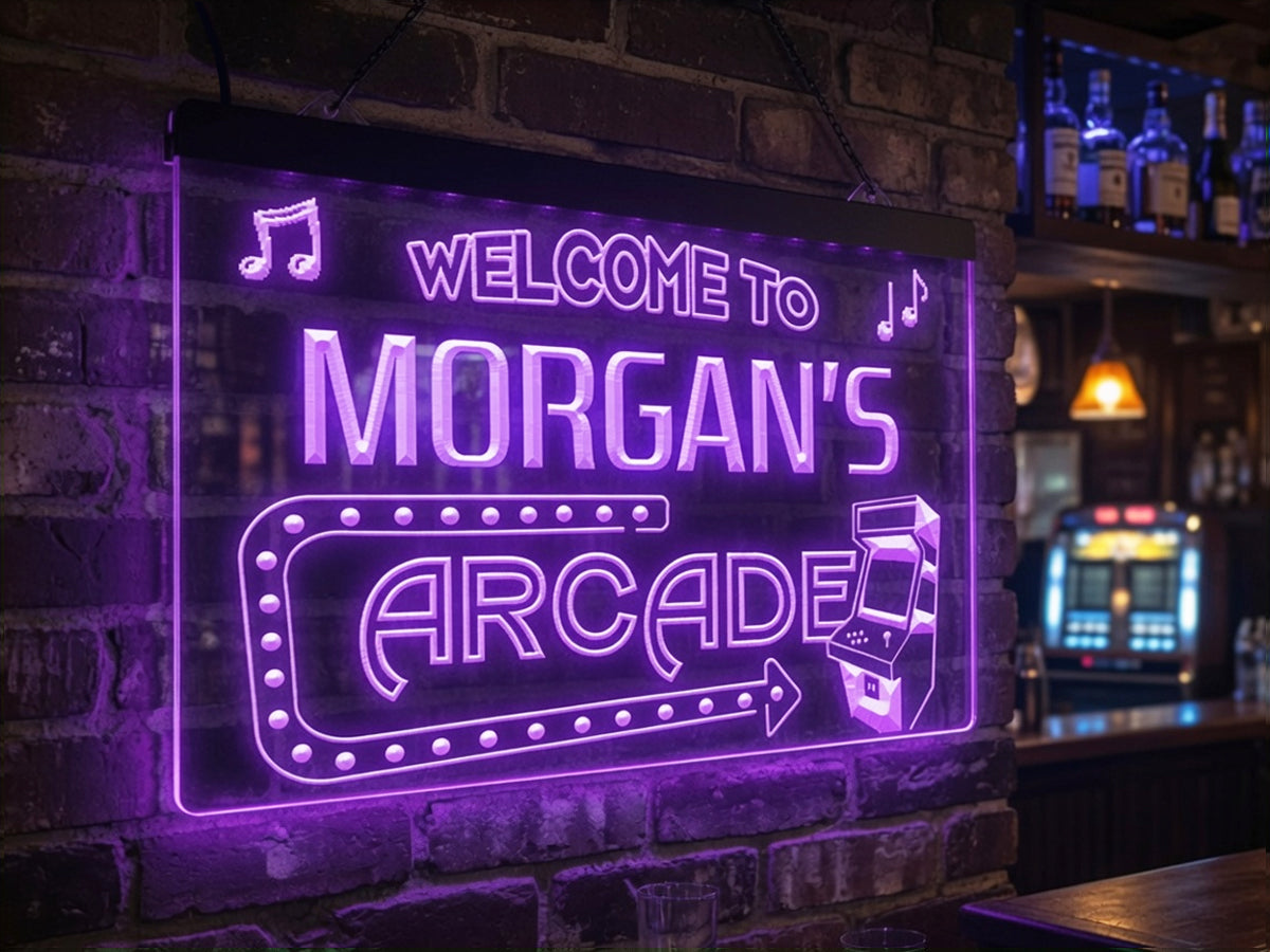Welcome To My Arcade Personalized Illuminated Sign