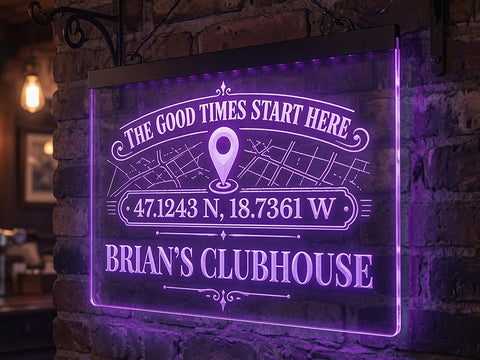 Image of Personalized Coordinates LED Neon Sign