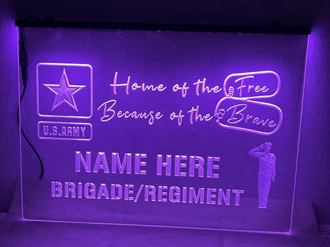 Image of US Army Personalized Illuminated Sign