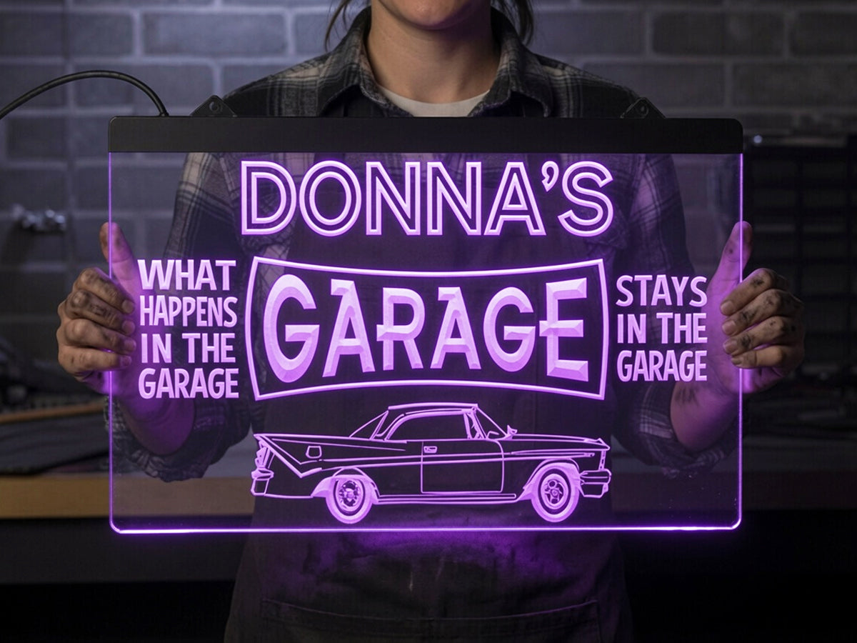 Car Garage Personalized Illuminated LED Neon Sign