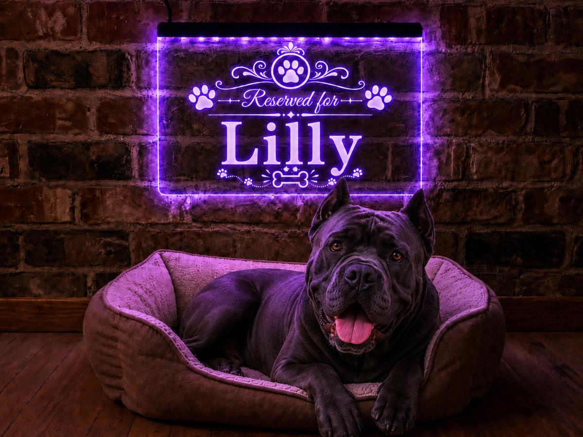 Personalized Reserved For Dog LED Neon Sign