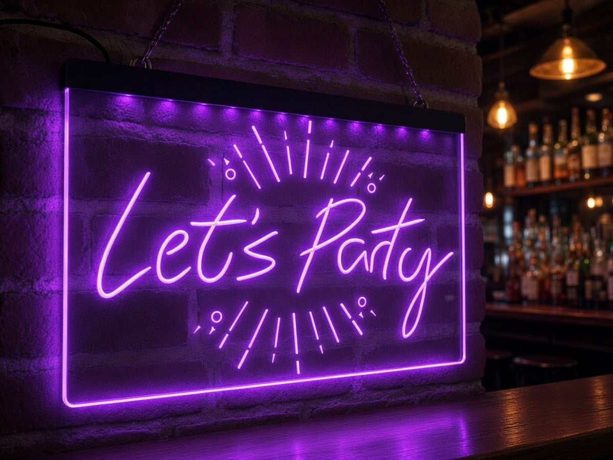 Let's Party Illuminated LED Neon Sign