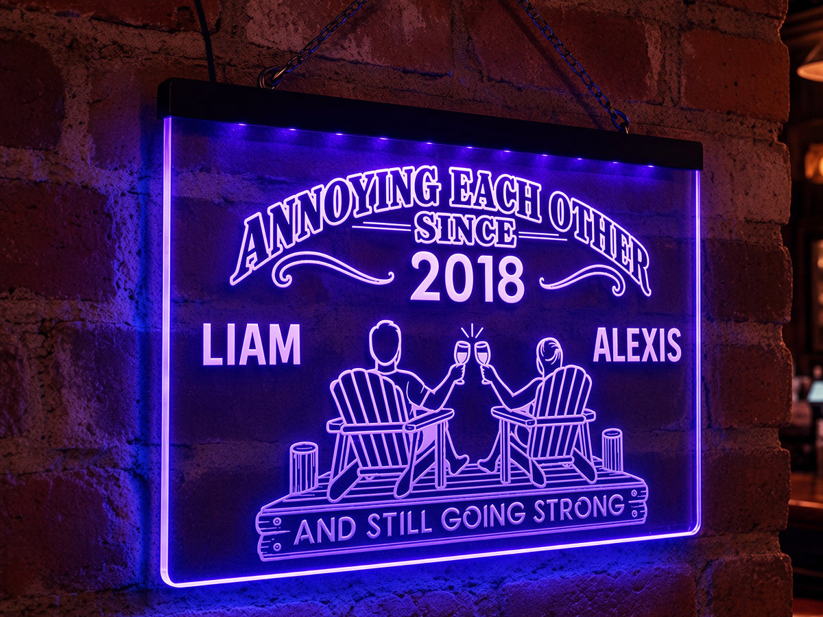 Annoying Each Other Since - Personalized Couples LED Sign