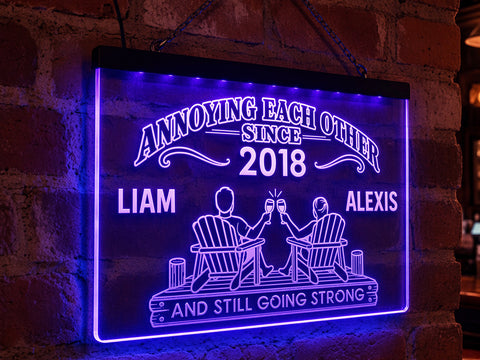 Image of Annoying Each Other Since - Personalized Couples LED Sign