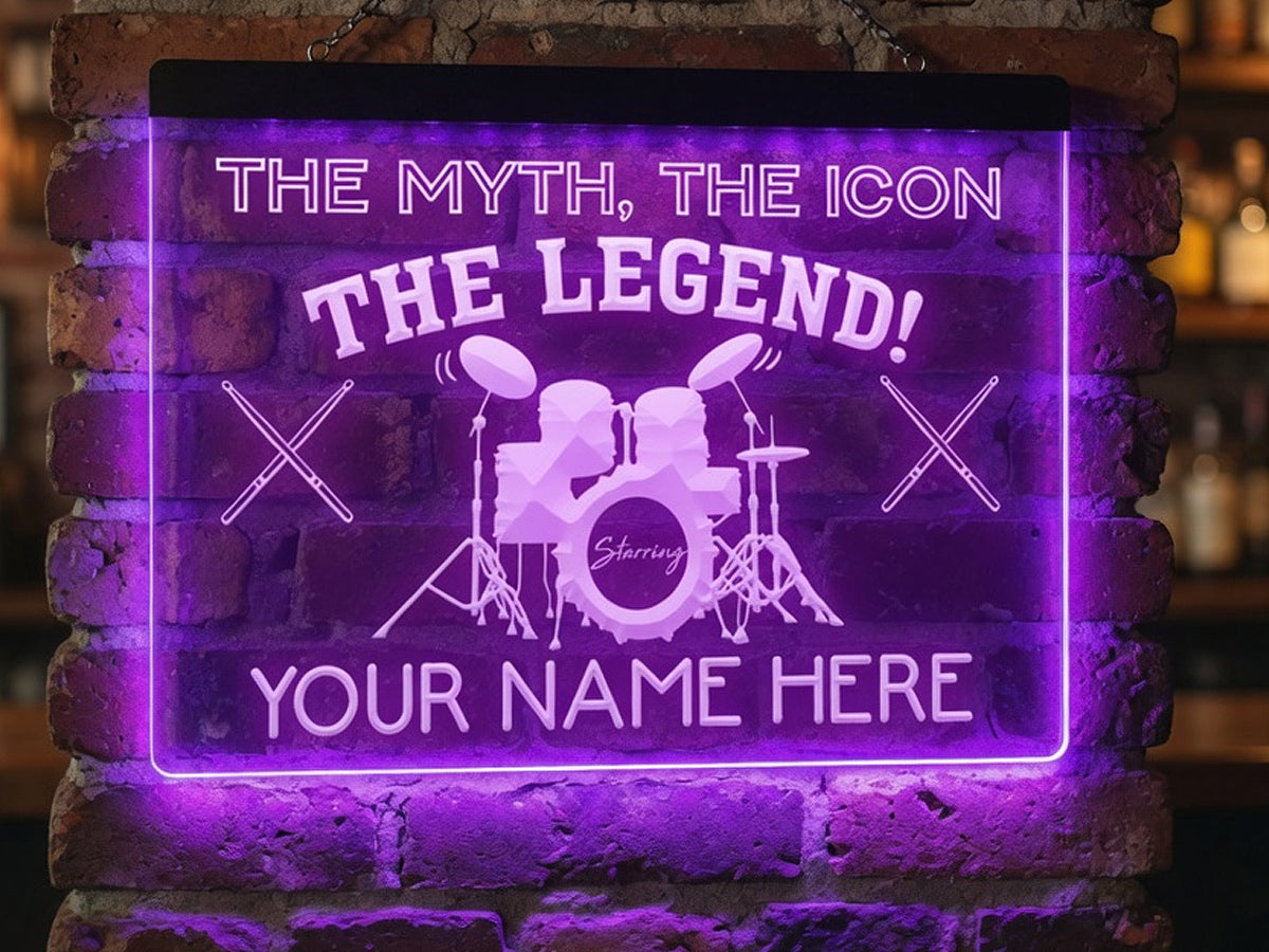 Drummer Legend Personalized Illuminated Sign