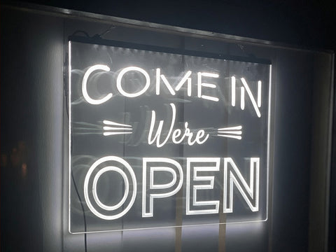 Image of Come in We're Open Illuminated LED Neon Sign