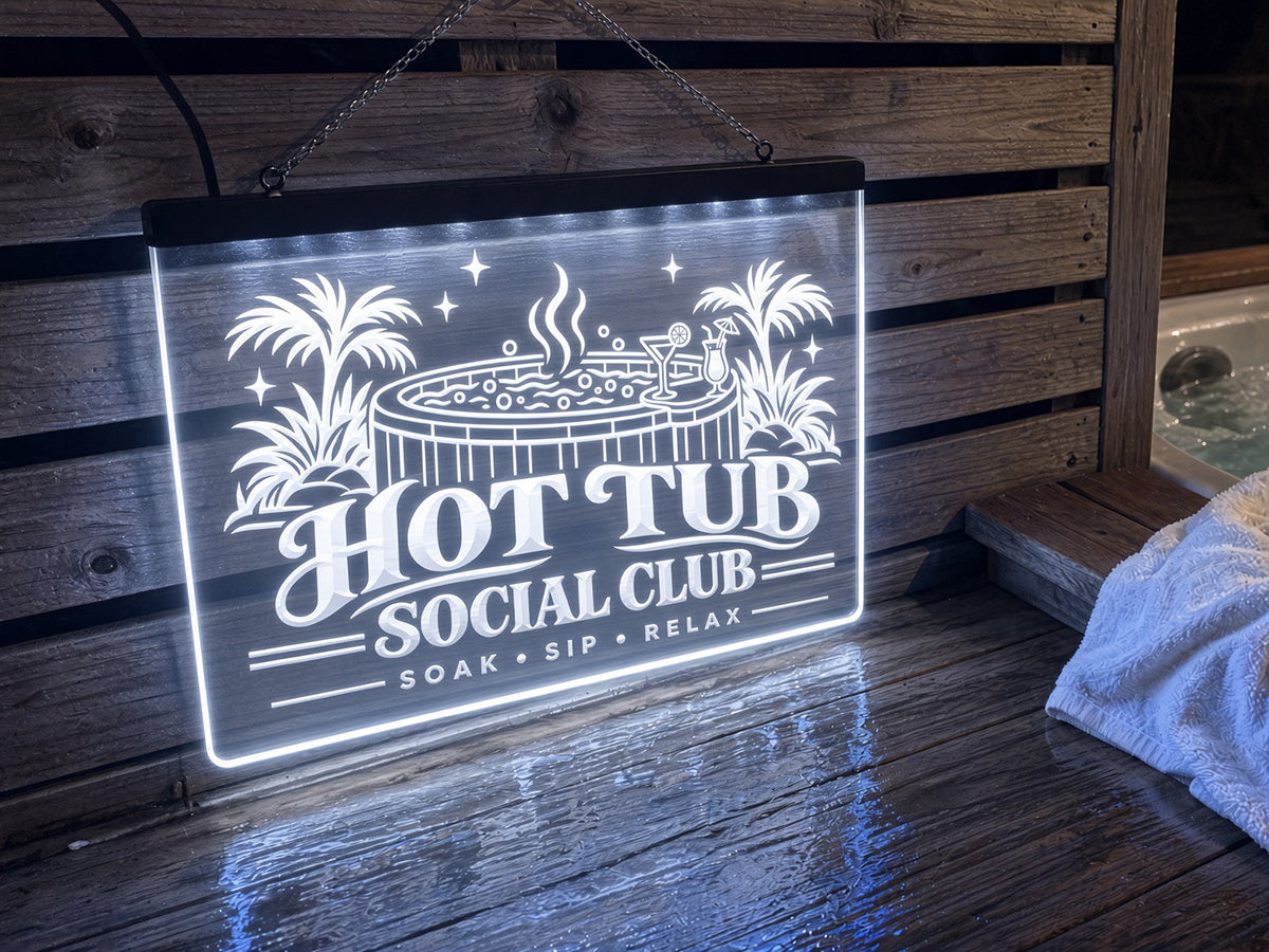 Hot Tub Social Club Illuminated LED Sign