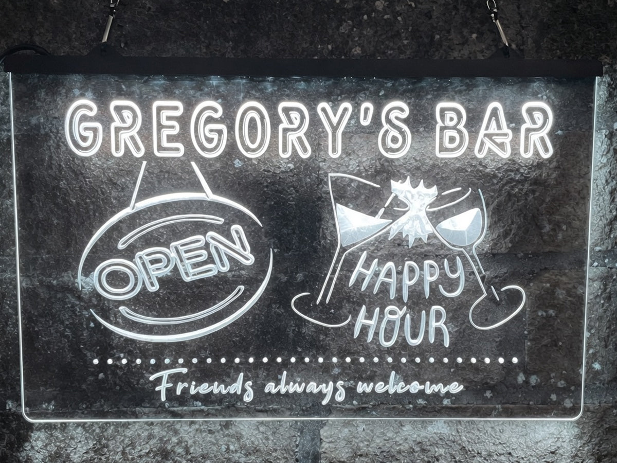 Happy Hour Bar Personalized Illuminated Sign