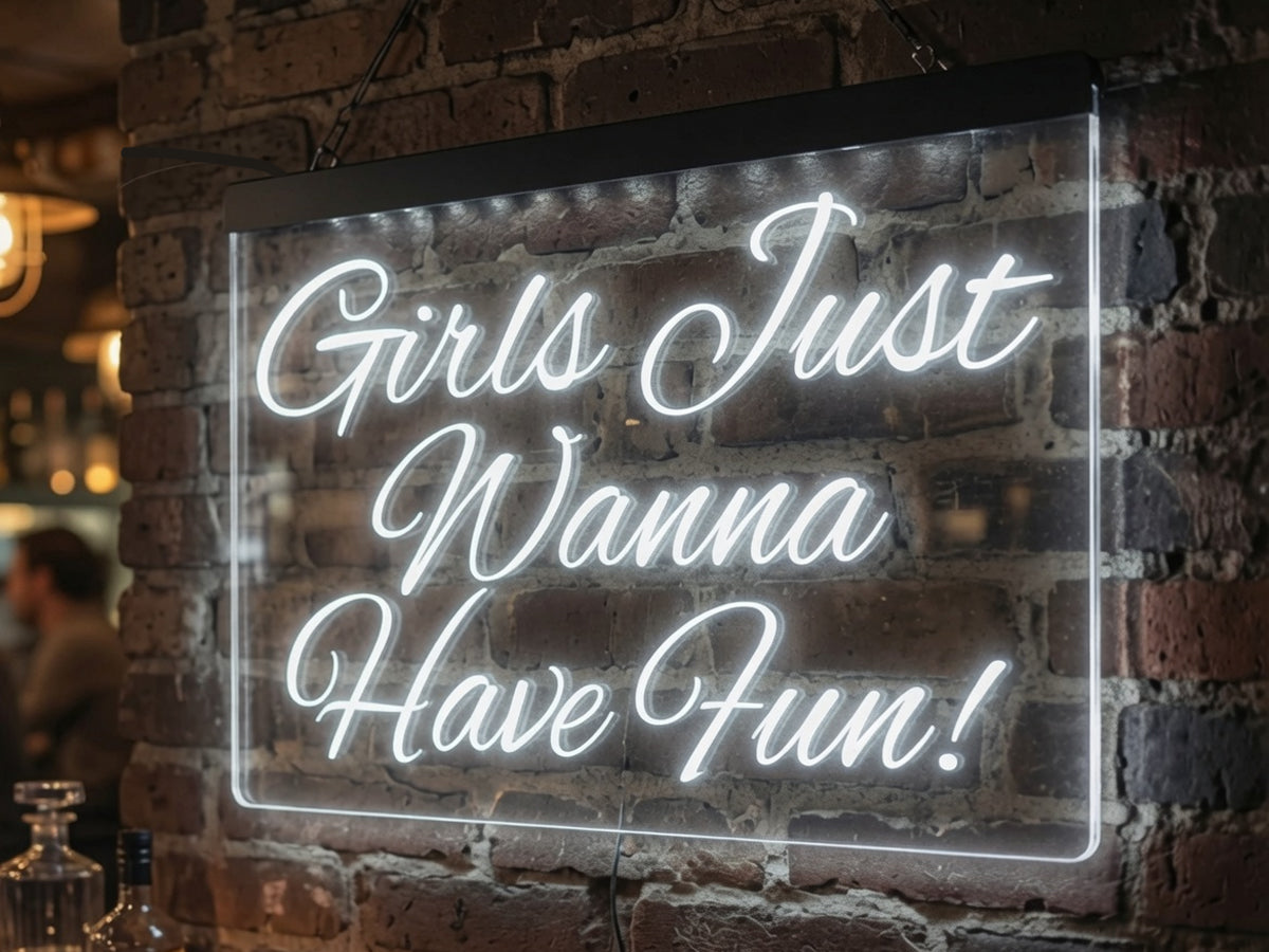 Girls Just Wanna Have Fun Illuminated Sign