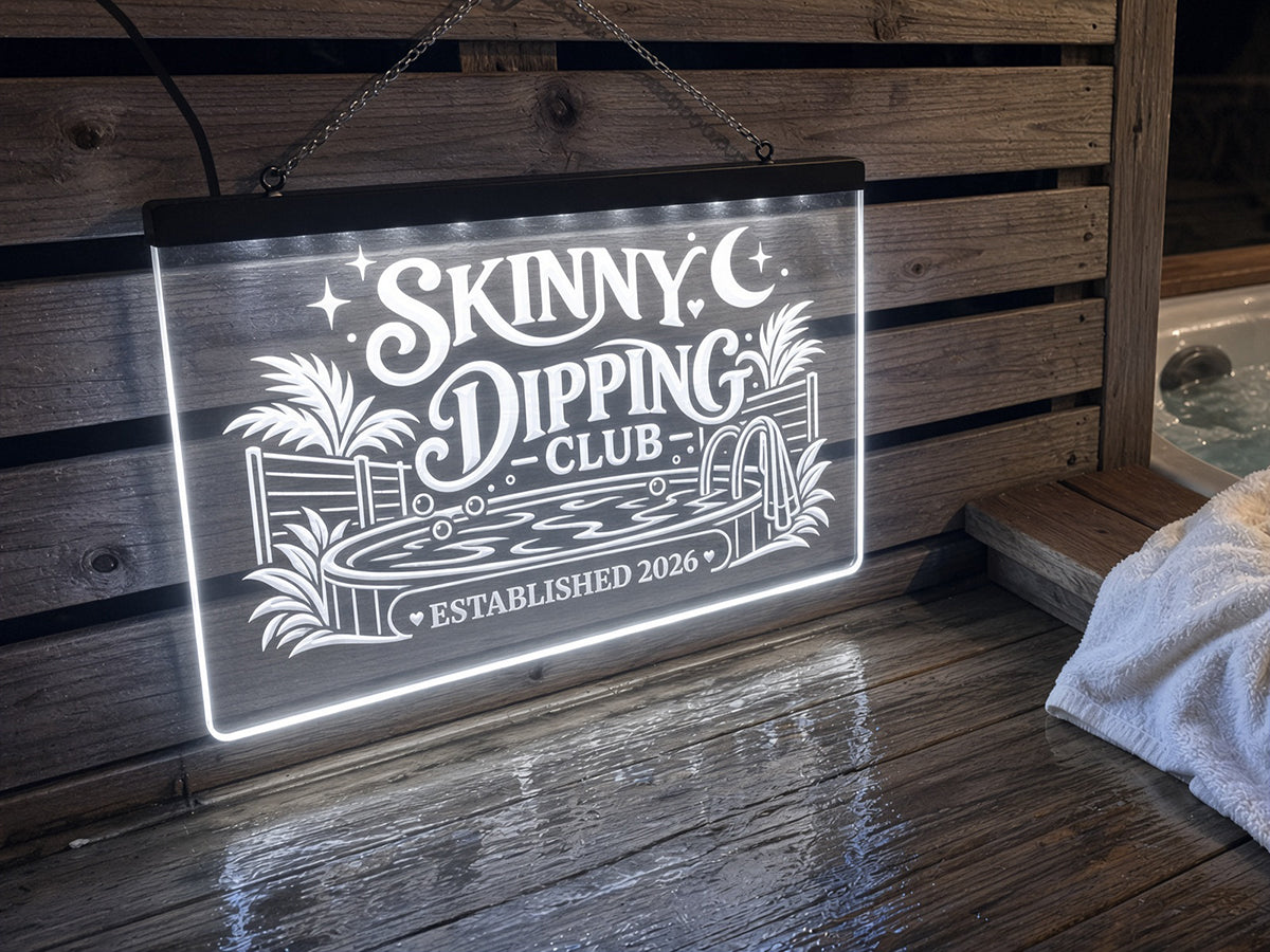 Skinny Dipping Club Personalized Illuminated LED Sign