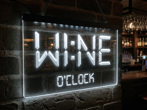 Image of Wine O'clock Illuminated Sign