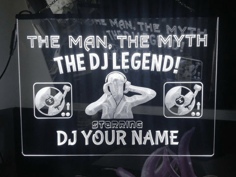 Image of The DJ Legend Personalized Illuminated Sign