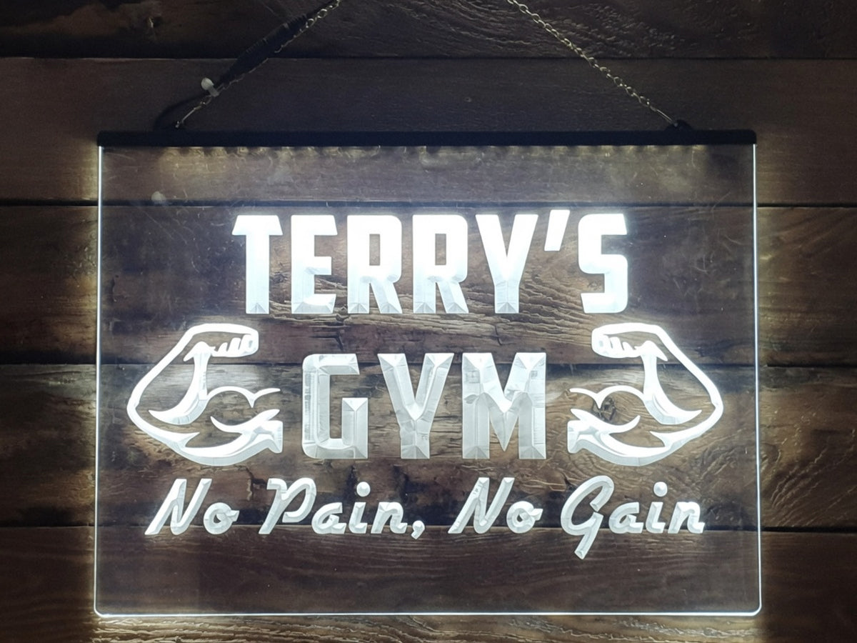No Pain, No Gain Personalized Illuminated Gym Sign