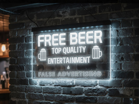 Image of Free Beer Funny Illuminated Sign