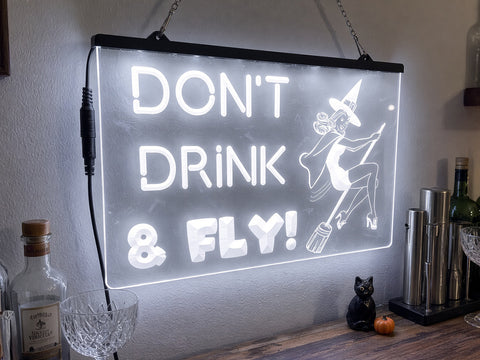 Image of Don't Drink and Fly Illuminated Sign