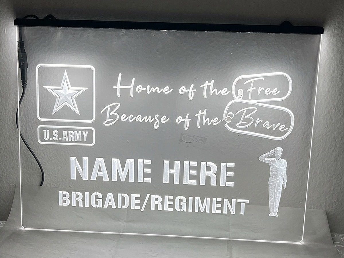 US Army Personalized Illuminated Sign
