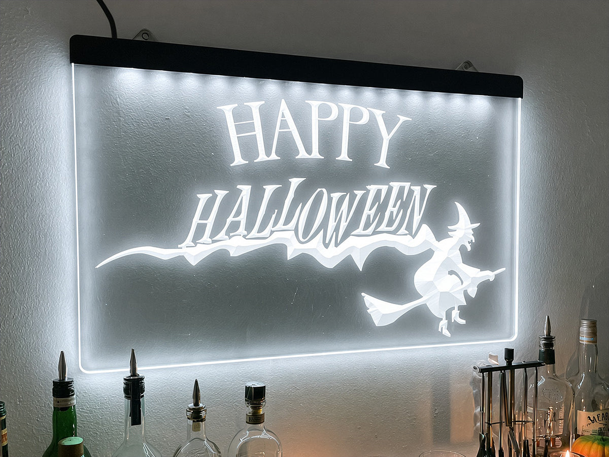 Happy Halloween Witch Illuminated Sign
