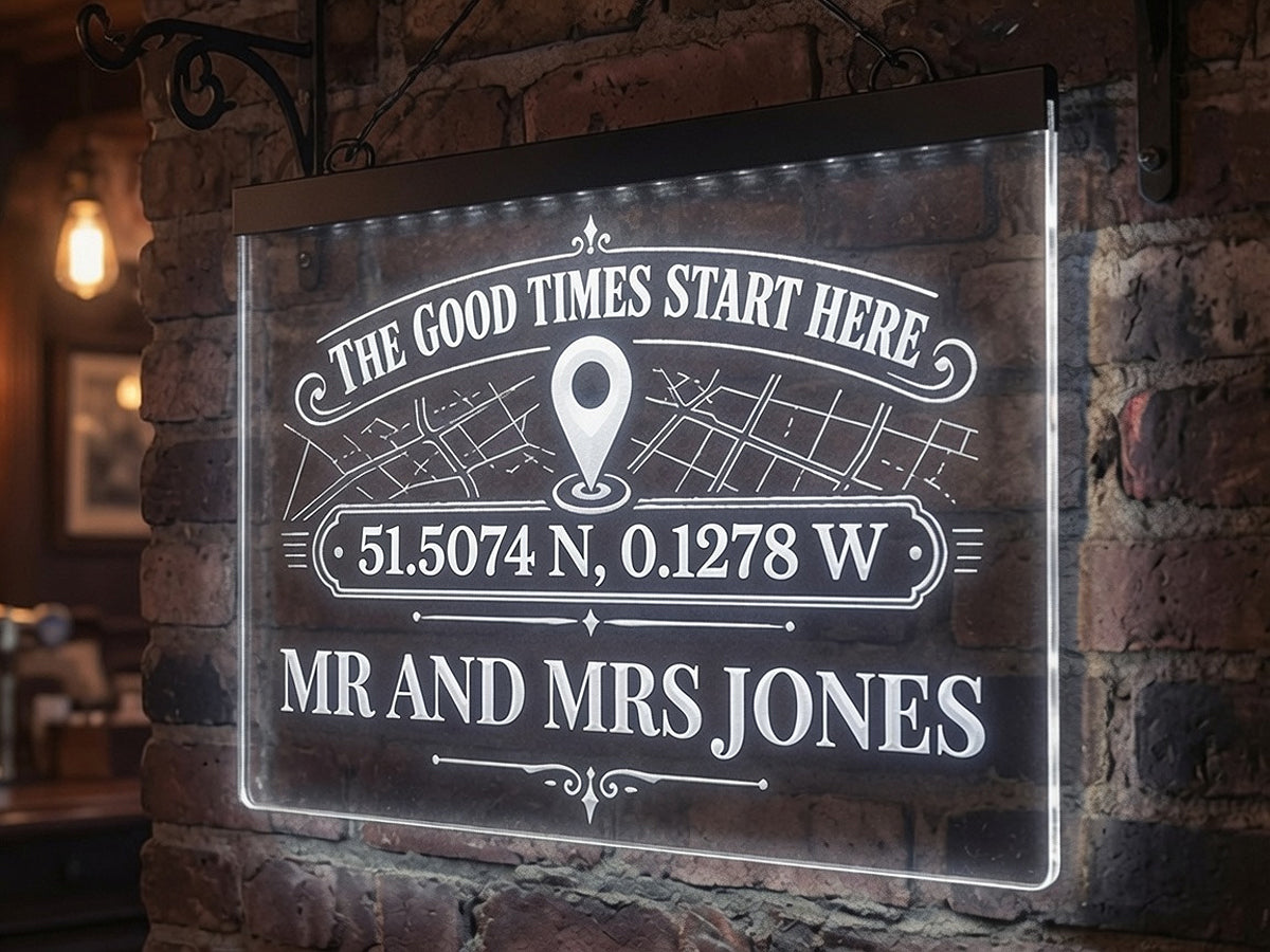 Personalized Coordinates LED Neon Sign