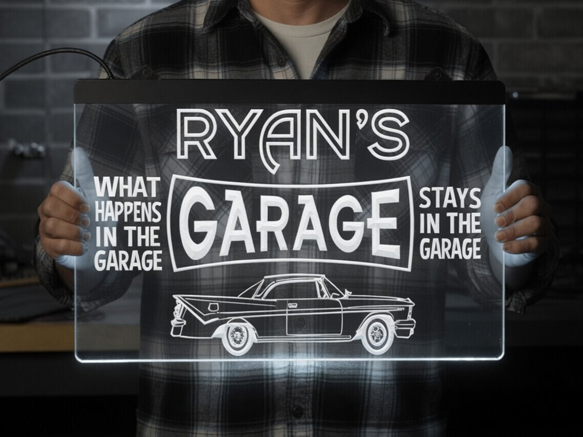 Car Garage Personalized Illuminated LED Neon Sign