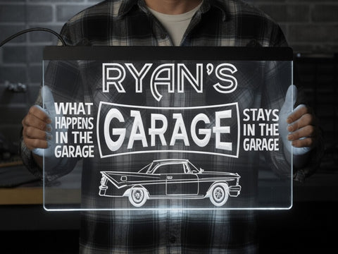 Image of Car Garage Personalized Illuminated LED Neon Sign