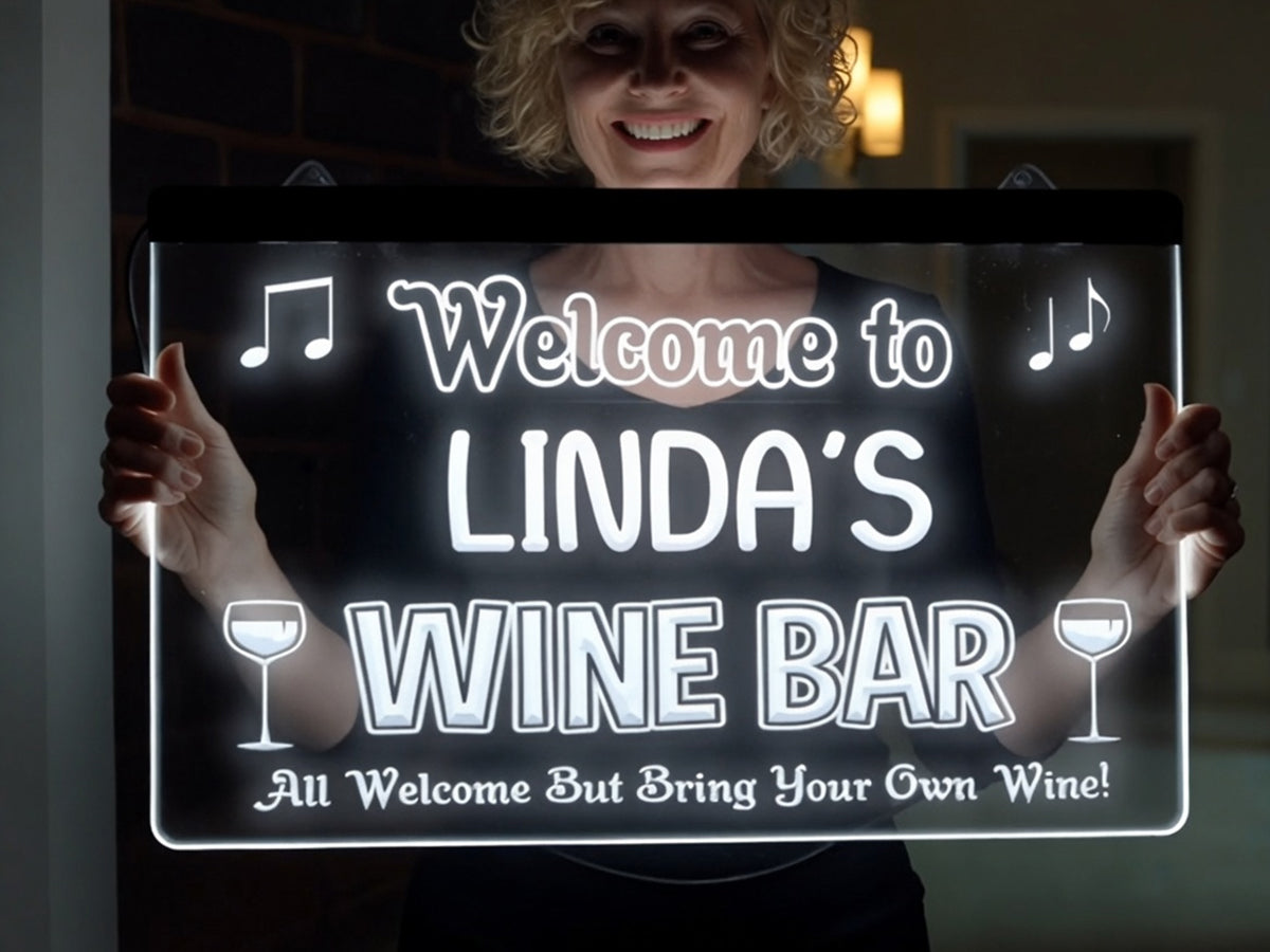 Welcome to My Wine Bar Personalized Illuminated Sign