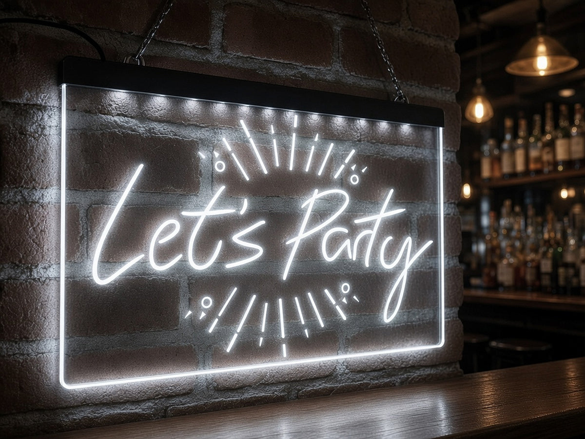 Let's Party Illuminated LED Neon Sign