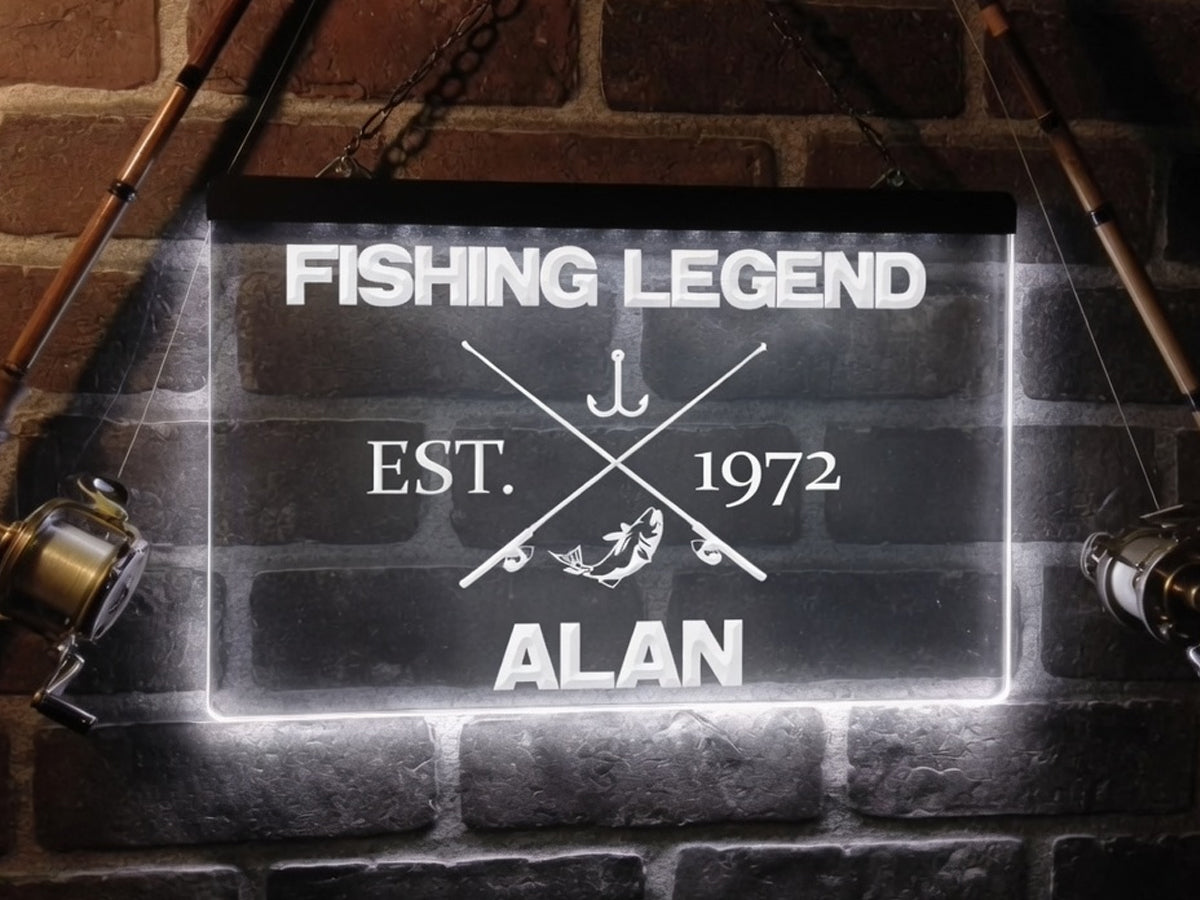 Fishing Legend Personalized Illuminated Sign