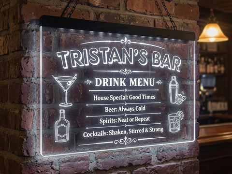 Image of Personalized Drink Menu LED Neon Sign