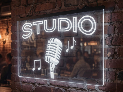 Image of Studio Microphone Illuminated Sign
