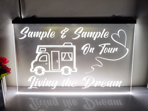 Image of Motorhome On Tour Personalized Illuminated Sign