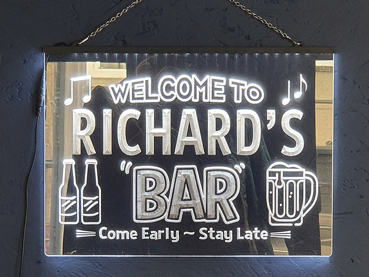 Welcome to My Bar Personalized Illuminated LED Neon Sign
