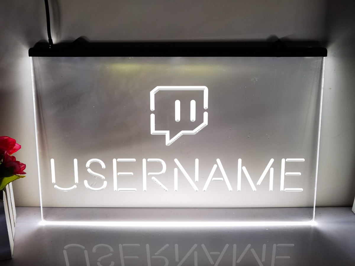 Twitch Streamer Personalized Username Illuminated Sign