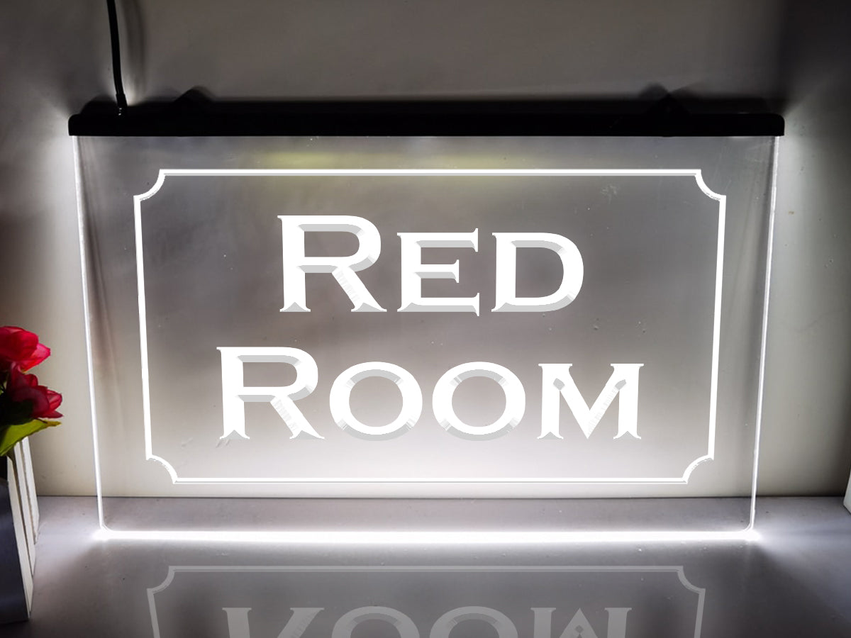 Red Room LED Neon sign in white