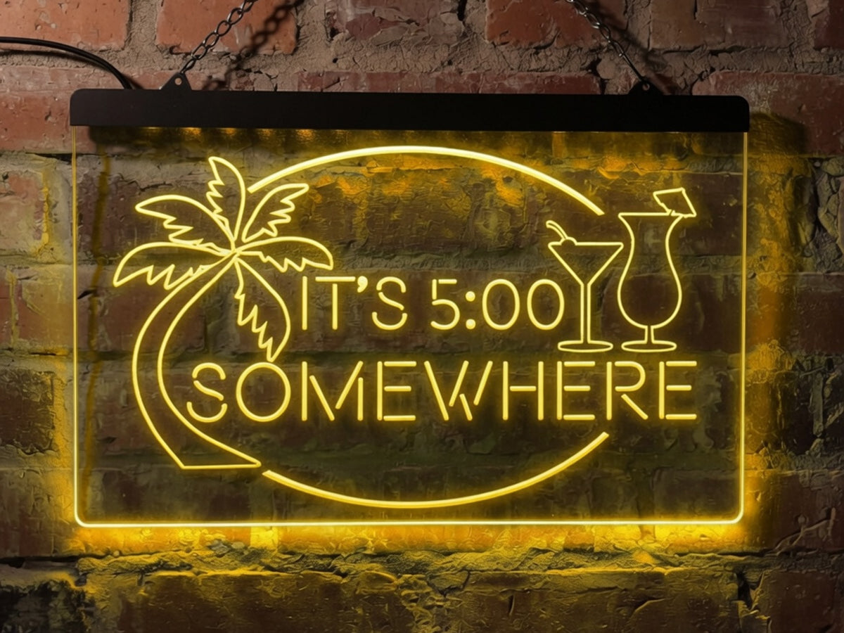 It's 5:00 Somewhere Illuminated Bar Sign
