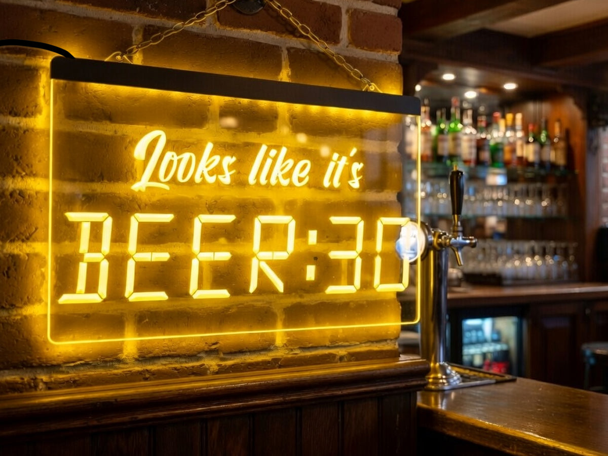 Looks like it's Beer Thirty Illuminated Sign