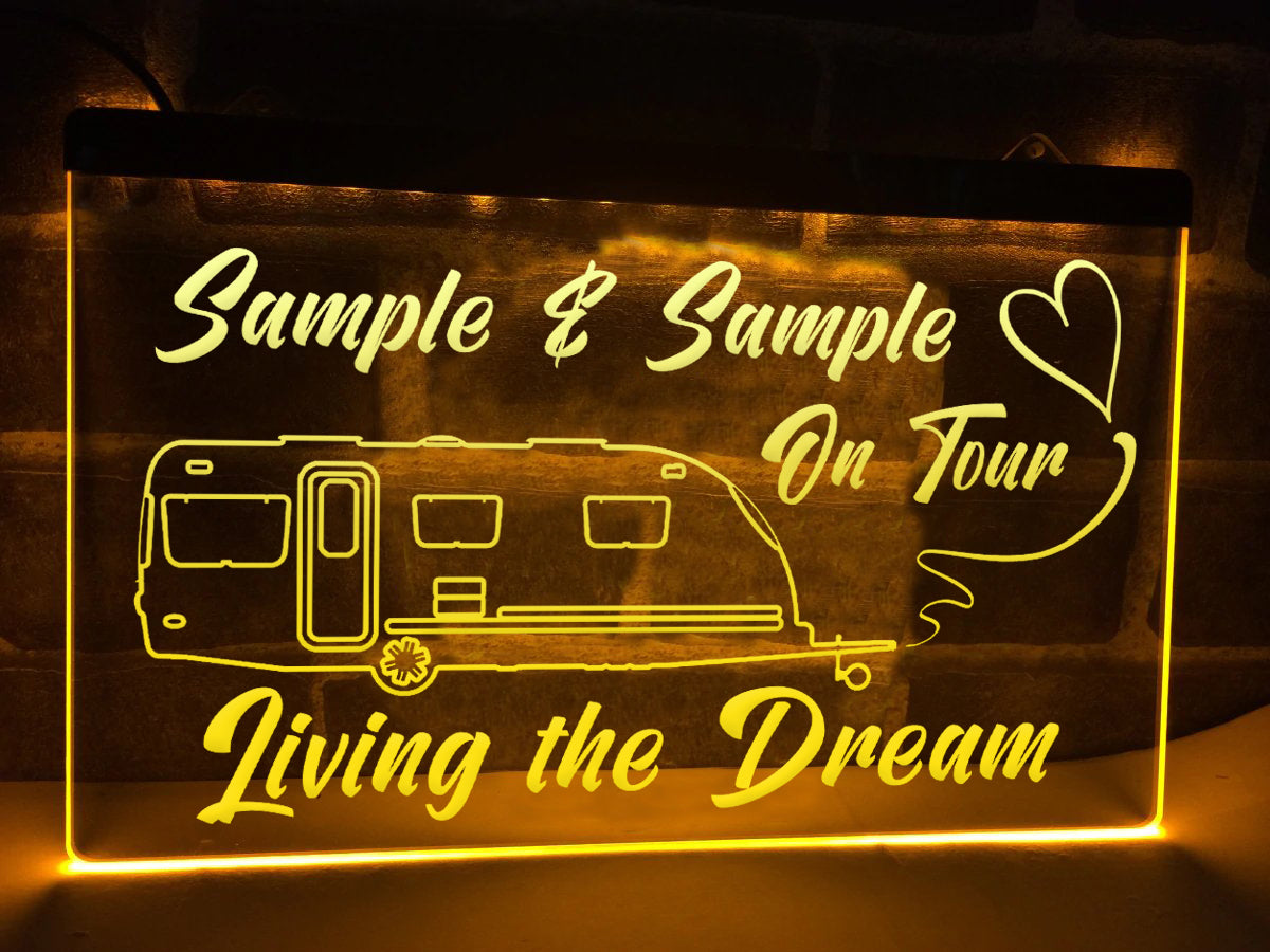 Personalized Caravan on Tour LED neon sign in yellow