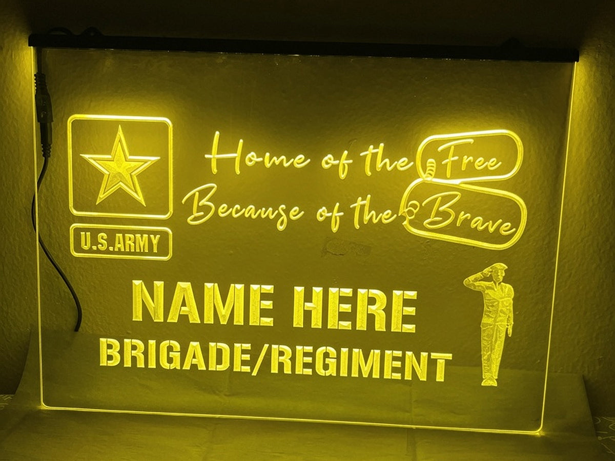 US Army Personalized Illuminated Sign