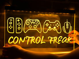 Control Freak Illuminated Gaming Sign