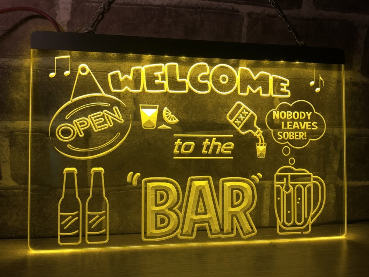 Welcome to the Bar Illuminated Sign
