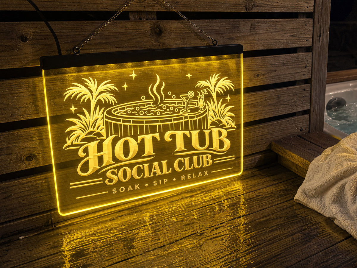Hot Tub Social Club Illuminated LED Sign