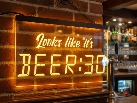 Image of Looks like it's Beer Thirty Illuminated Sign