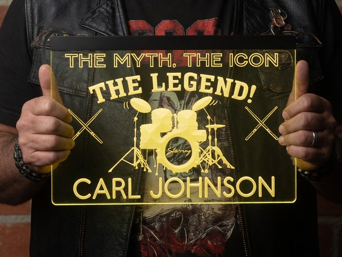 Drummer Legend Personalized Illuminated Sign