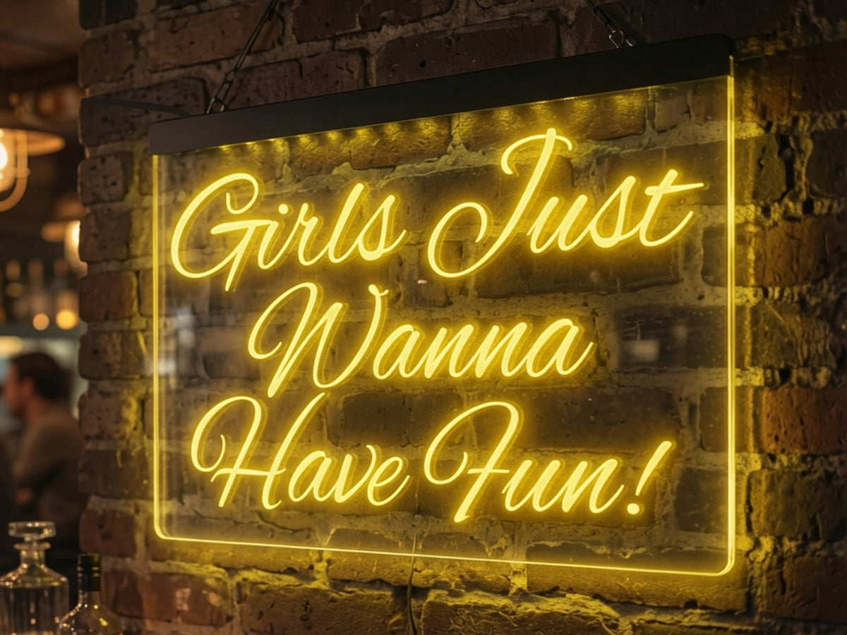 Girls Just Wanna Have Fun Illuminated Sign