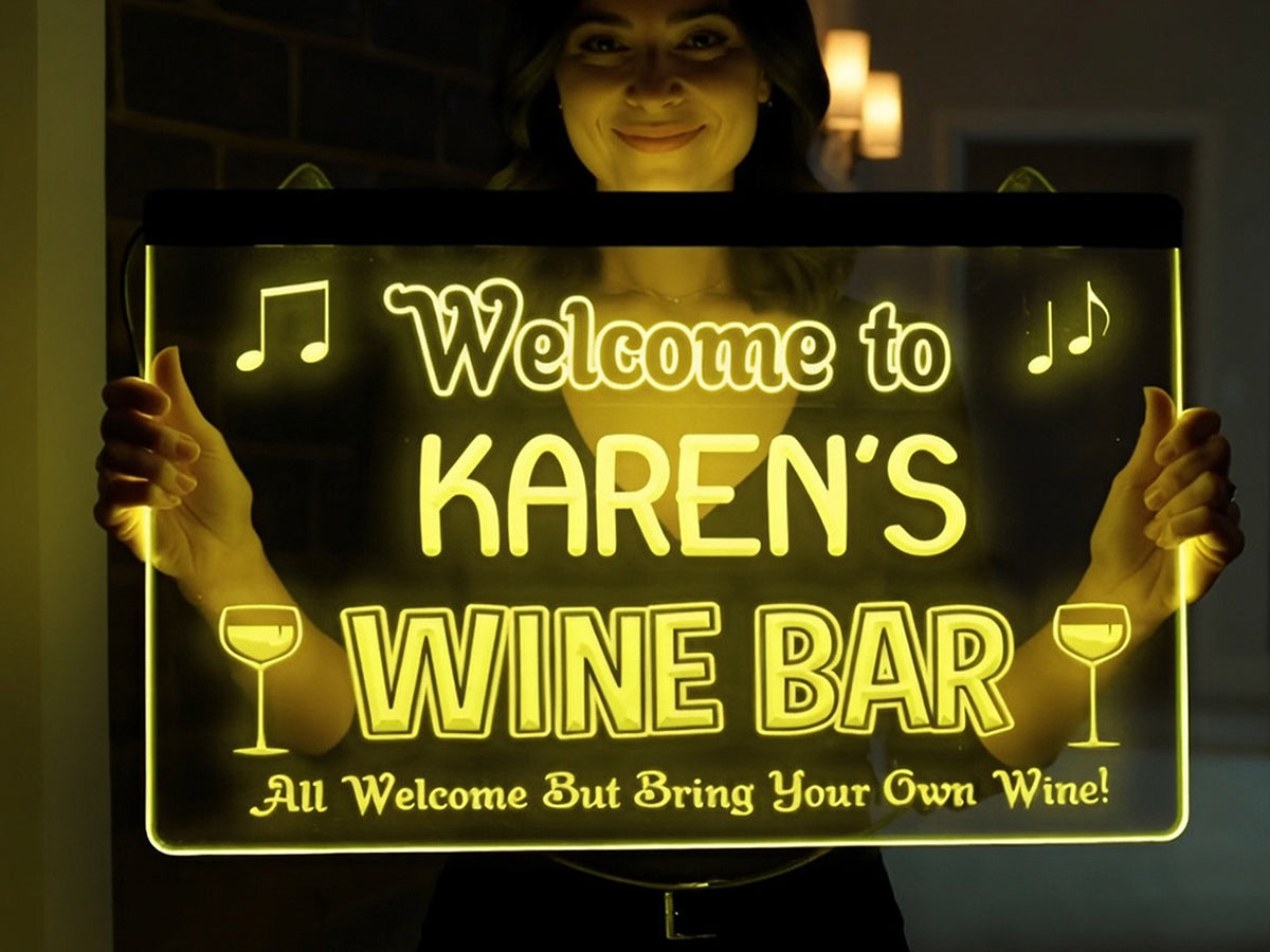 Welcome to My Wine Bar Personalized Illuminated Sign