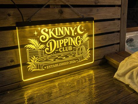 Image of Skinny Dipping Club Personalized Illuminated LED Sign