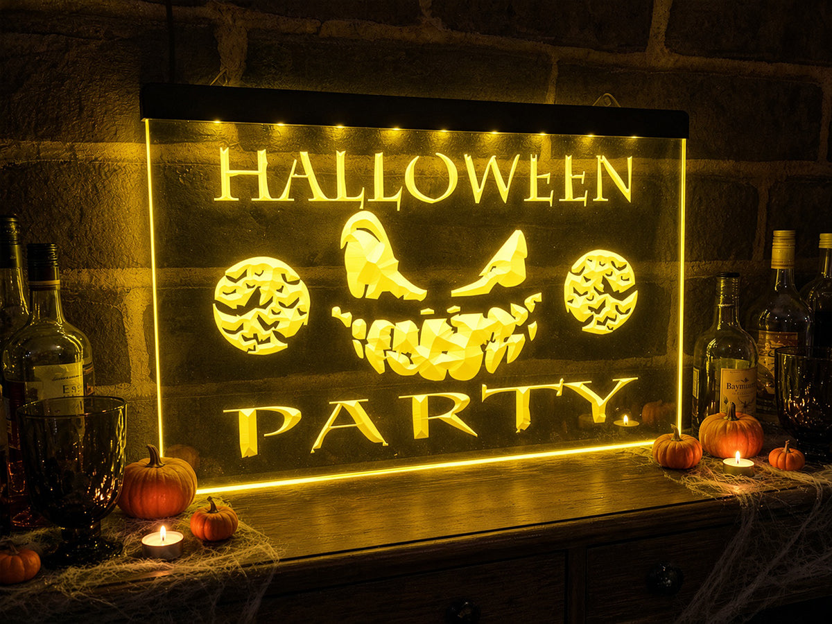 Halloween Party Illuminated Sign