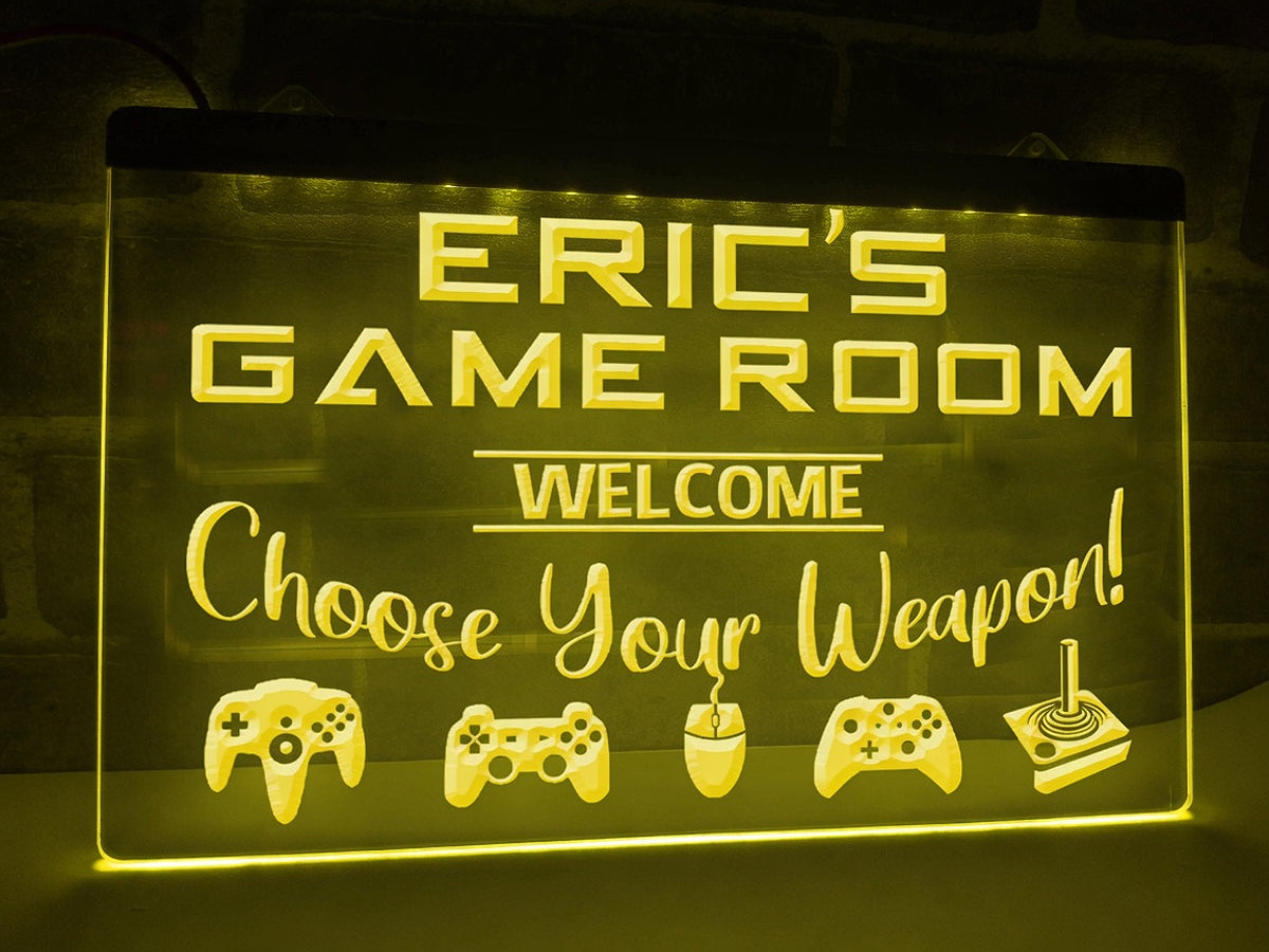 Game Room Personalized Illuminated Sign
